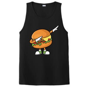 Funny Hamburger Art Cheeseburger Burger Meat Eater Funny Gift PosiCharge Competitor Tank