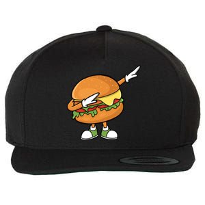 Funny Hamburger Art Cheeseburger Burger Meat Eater Funny Gift Wool Snapback Cap