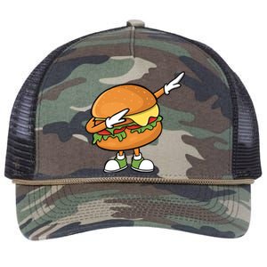 Funny Hamburger Art Cheeseburger Burger Meat Eater Funny Gift Retro Rope Trucker Hat Cap