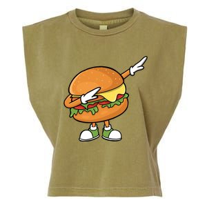 Funny Hamburger Art Cheeseburger Burger Meat Eater Funny Gift Garment-Dyed Women's Muscle Tee