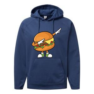 Funny Hamburger Art Cheeseburger Burger Meat Eater Funny Gift Performance Fleece Hoodie