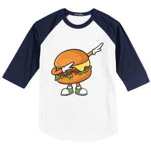 Funny Hamburger Art Cheeseburger Burger Meat Eater Funny Gift Baseball Sleeve Shirt