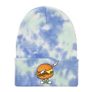 Funny Hamburger Art Cheeseburger Burger Meat Eater Funny Gift Tie Dye 12in Knit Beanie