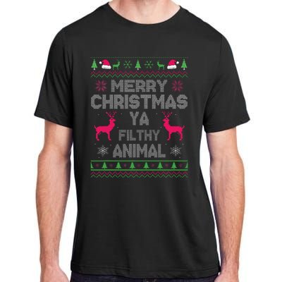 Festive Holiday Animal Print Sweater Adult ChromaSoft Performance T-Shirt