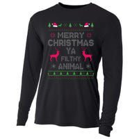 Festive Holiday Animal Print Sweater Cooling Performance Long Sleeve Crew