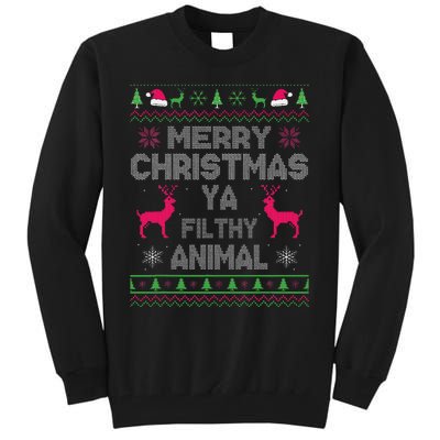 Festive Holiday Animal Print Sweater Tall Sweatshirt