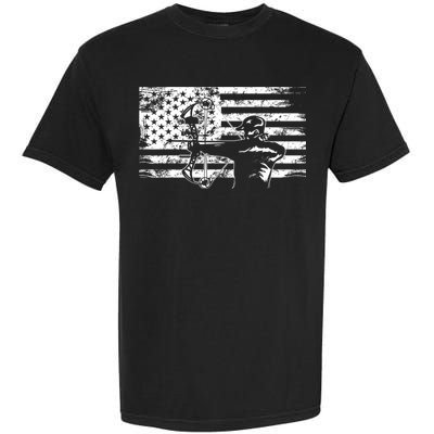 Funny Hunting Archer American Flag Gift Bowhunting Gift For Hunters Men Garment-Dyed Heavyweight T-Shirt