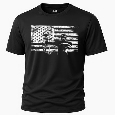 Funny Hunting Archer American Flag Gift Bowhunting Gift For Hunters Men Performance Shirt