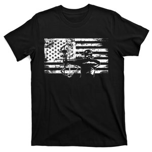 Funny Hunting Archer American Flag Gift Bowhunting Gift For Hunters Men T-Shirt