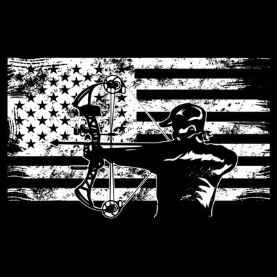 Funny Hunting Archer American Flag Gift Bowhunting Gift For Hunters Men T-Shirt