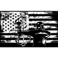 Funny Hunting Archer American Flag Gift Bowhunting Gift For Hunters Men Bumper Sticker