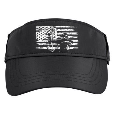 Funny Hunting Archer American Flag Gift Bowhunting Gift For Hunters Men Adult Drive Performance Visor