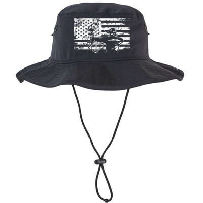 Funny Hunting Archer American Flag Gift Bowhunting Gift For Hunters Men Bucket Hat