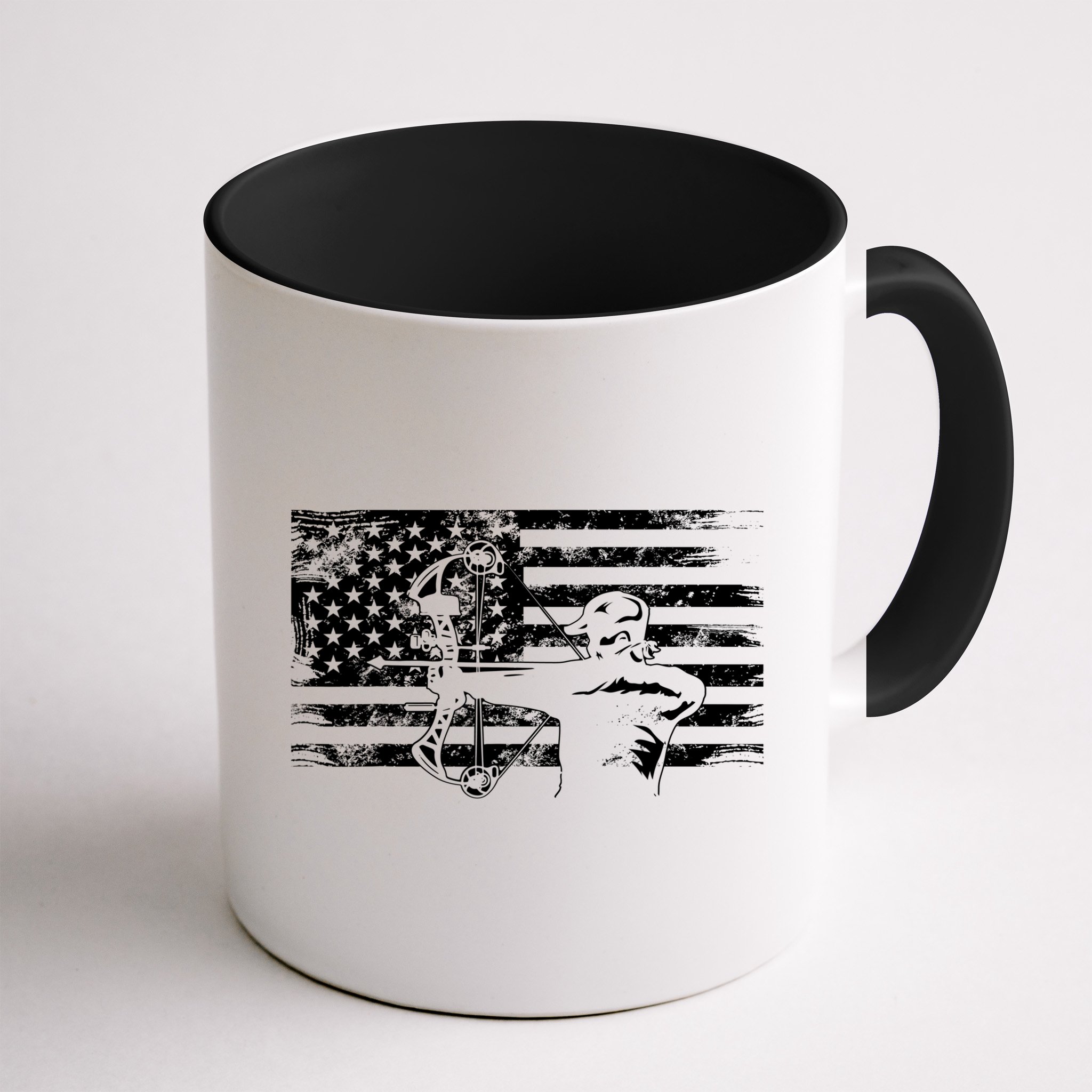 Funny Hunting Archer American Flag Gift Bowhunting Gift For Hunters Men Mug