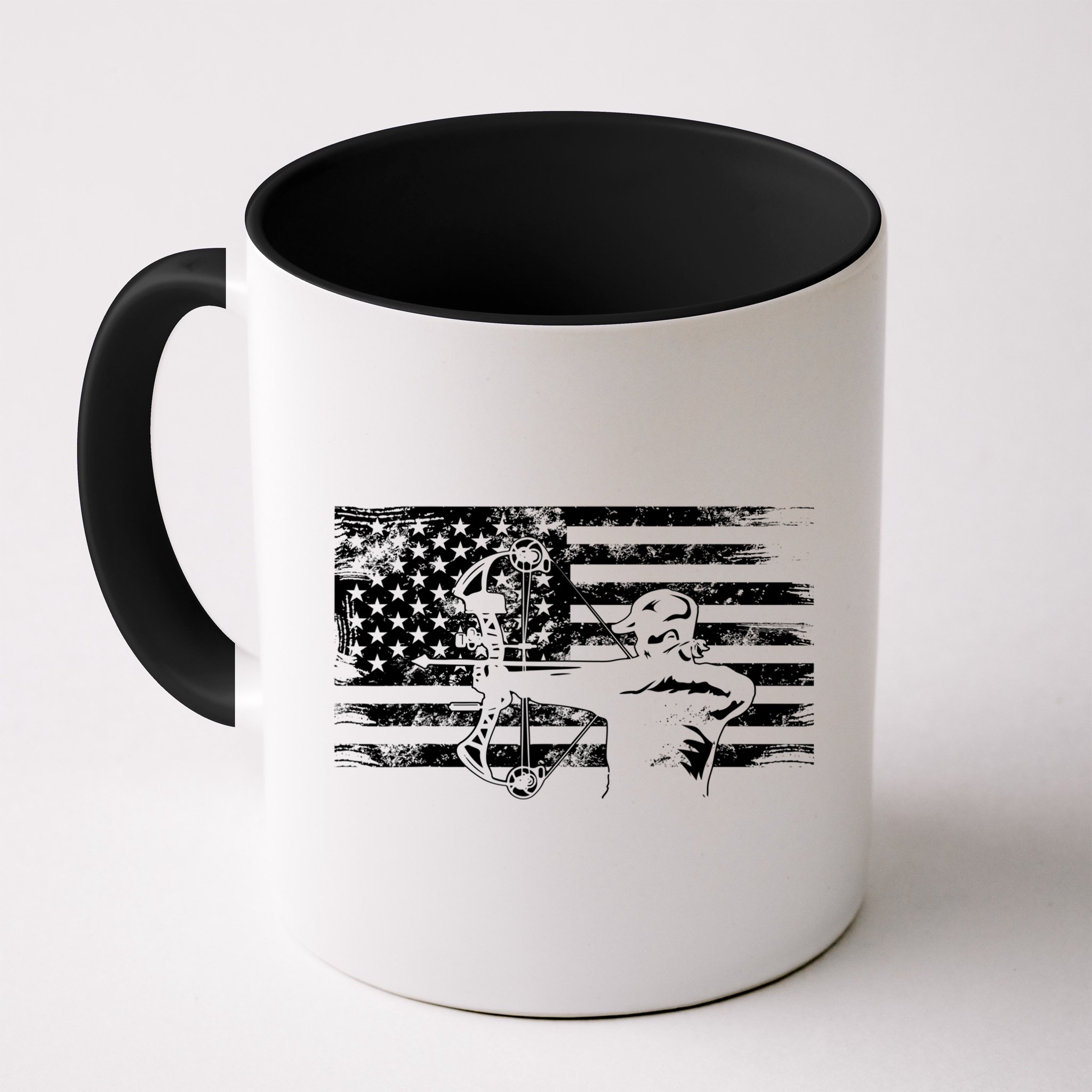 Funny Hunting Archer American Flag Gift Bowhunting Gift For Hunters Men Mug