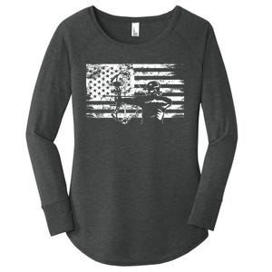 Funny Hunting Archer American Flag Gift Bowhunting Gift For Hunters Men Women's Perfect Tri Tunic Long Sleeve Shirt