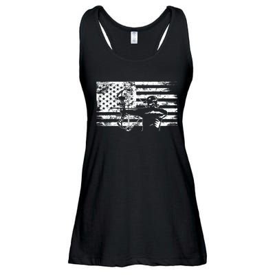 Funny Hunting Archer American Flag Gift Bowhunting Gift For Hunters Men Ladies Essential Flowy Tank