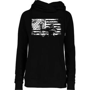 Funny Hunting Archer American Flag Gift Bowhunting Gift For Hunters Men Womens Funnel Neck Pullover Hood