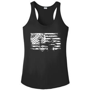 Funny Hunting Archer American Flag Gift Bowhunting Gift For Hunters Men Ladies PosiCharge Competitor Racerback Tank