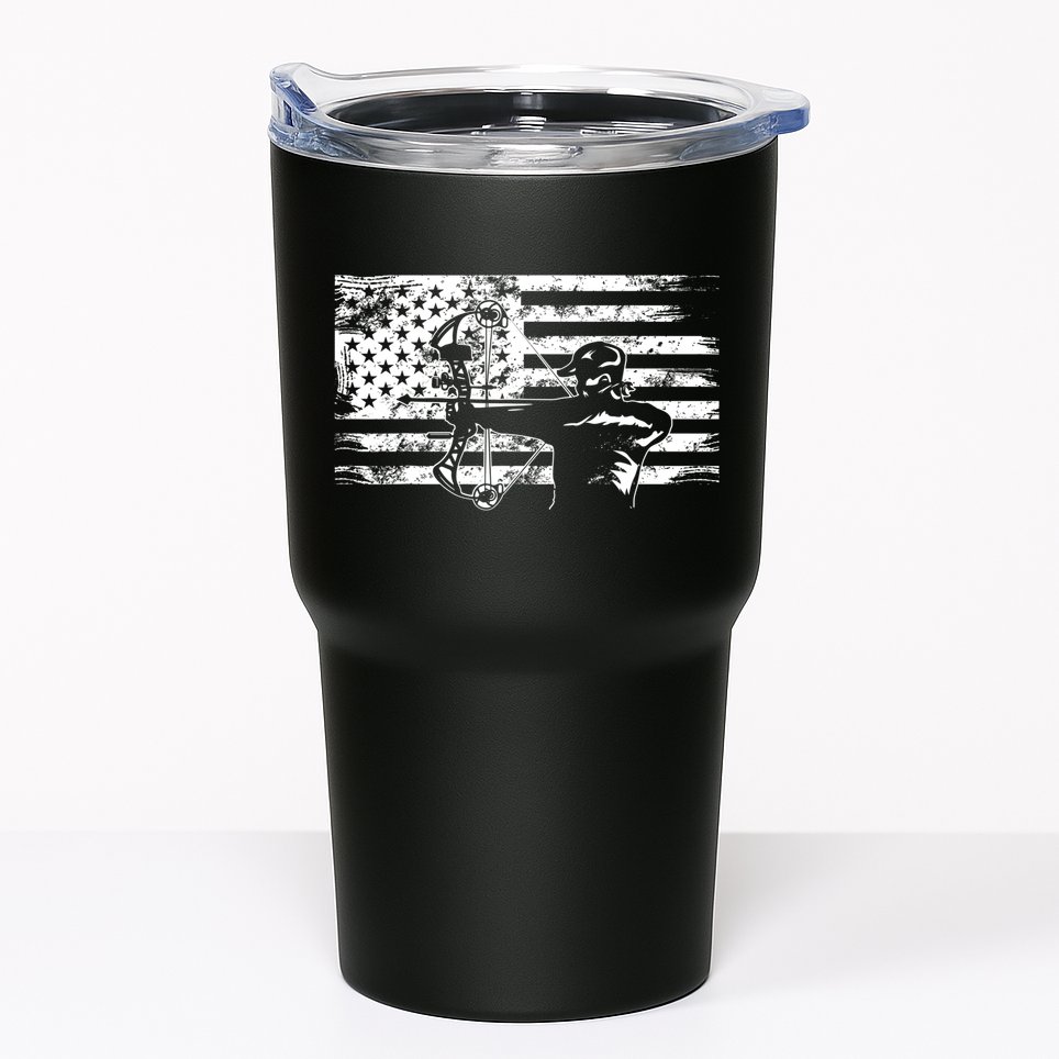 Funny Hunting Archer American Flag Gift Bowhunting Gift For Hunters Men Tumbler
