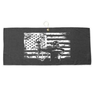 Funny Hunting Archer American Flag Gift Bowhunting Gift For Hunters Men Large Microfiber Waffle Golf Towel