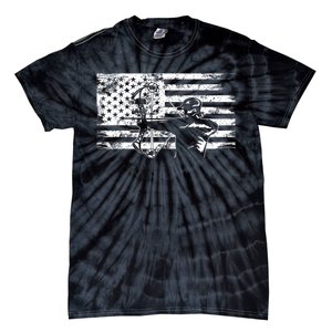 Funny Hunting Archer American Flag Gift Bowhunting Gift For Hunters Men Tie-Dye T-Shirt