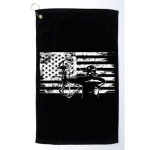 Funny Hunting Archer American Flag Gift Bowhunting Gift For Hunters Men Platinum Collection Golf Towel