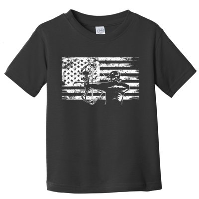 Funny Hunting Archer American Flag Gift Bowhunting Gift For Hunters Men Toddler T-Shirt