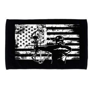 Funny Hunting Archer American Flag Gift Bowhunting Gift For Hunters Men Microfiber Hand Towel