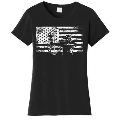 Funny Hunting Archer American Flag Gift Bowhunting Gift For Hunters Men Women's T-Shirt