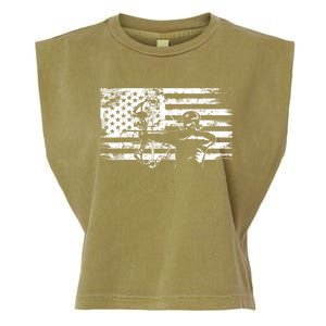 Funny Hunting Archer American Flag Gift Bowhunting Gift For Hunters Men Garment-Dyed Women's Muscle Tee