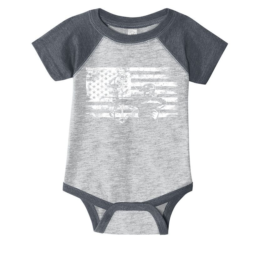 Funny Hunting Archer American Flag Gift Bowhunting Gift For Hunters Men Infant Baby Jersey Bodysuit
