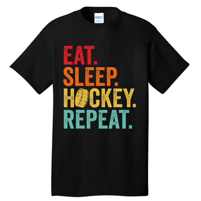 Funny Hockey Art Adult Vintage Ice Hockey Tall T-Shirt