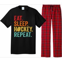 Funny Hockey Art Adult Vintage Ice Hockey Pajama Set