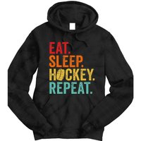 Funny Hockey Art Adult Vintage Ice Hockey Tie Dye Hoodie