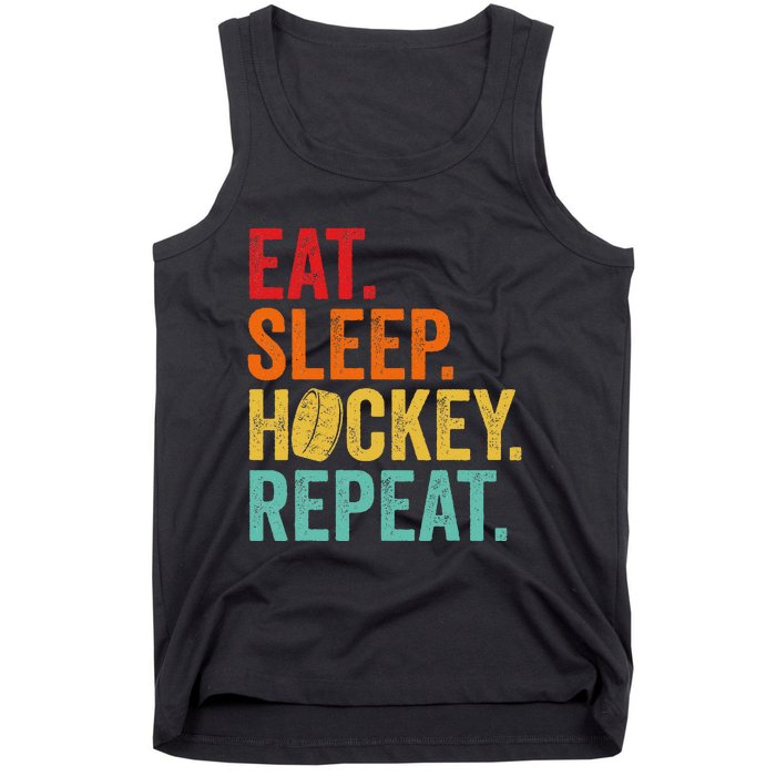 Funny Hockey Art Adult Vintage Ice Hockey Tank Top