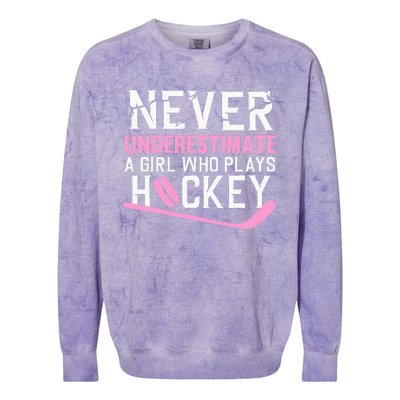 Funny Hockey Art For Girl Women Field Hockey Player Sport Colorblast Crewneck Sweatshirt