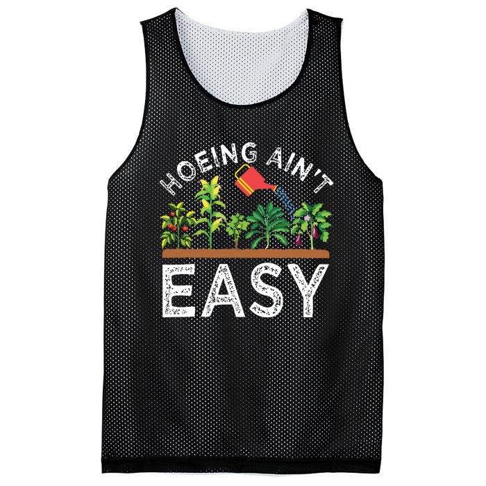 Farmer Hoeing Aint Easy Vegetable Plants Gardening Gardener Mesh Reversible Basketball Jersey Tank