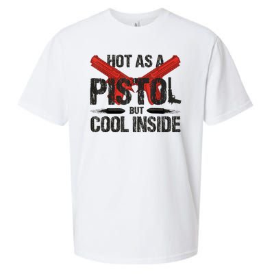 Funny Hot As A Pistol But Cool Inside Design Fathers Day Sueded Cloud Jersey T-Shirt