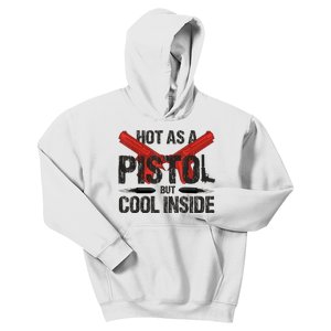 Funny Hot As A Pistol But Cool Inside Design Fathers Day Kids Hoodie