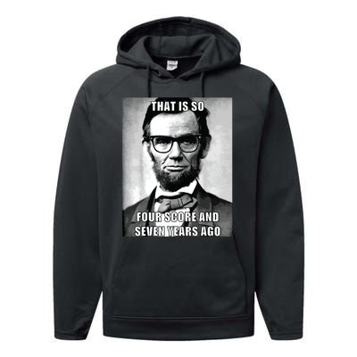 Funny Hipster Abraham Lincoln Performance Fleece Hoodie