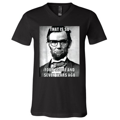 Funny Hipster Abraham Lincoln V-Neck T-Shirt