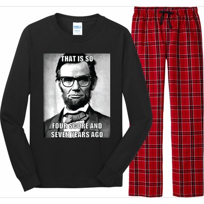 Funny Hipster Abraham Lincoln Long Sleeve Pajama Set