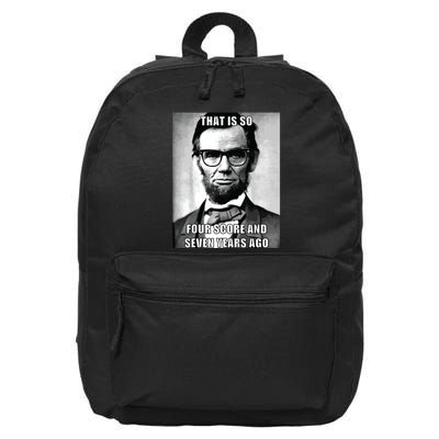 Funny Hipster Abraham Lincoln 16 in Basic Backpack