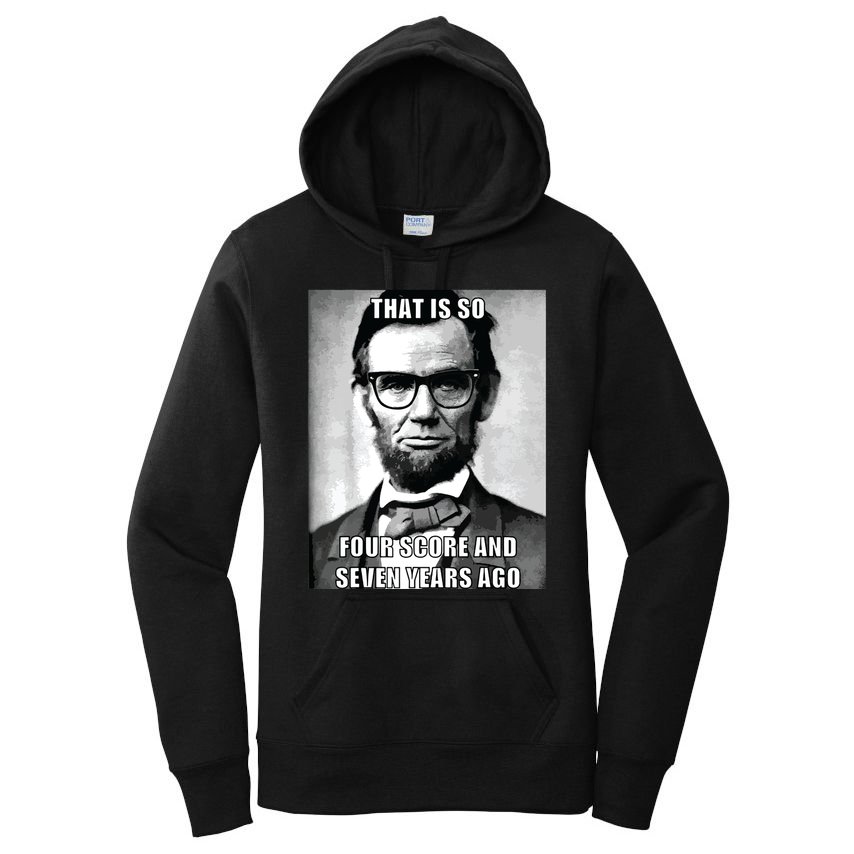 Funny Hipster Abraham Lincoln Women's Pullover Hoodie