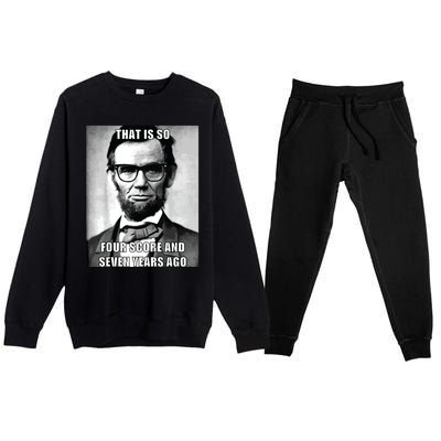 Funny Hipster Abraham Lincoln Premium Crewneck Sweatsuit Set