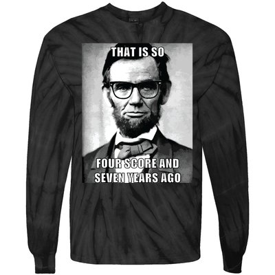 Funny Hipster Abraham Lincoln Tie-Dye Long Sleeve Shirt