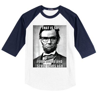 Funny Hipster Abraham Lincoln Baseball Sleeve Shirt