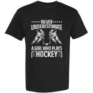 Funny Hockey Art For Girls Hockey Player Sport Lovers Garment-Dyed Heavyweight T-Shirt