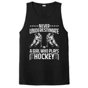 Funny Hockey Art For Girls Hockey Player Sport Lovers PosiCharge Competitor Tank